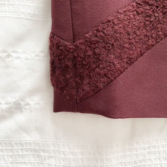 NWT RAOUL GARNET MARIELLE BURGUNDY WOOL BLEND TEXTURED CONTOURED MIDI DRESS - 6 - Picture 9 of 10